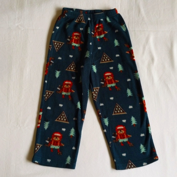 cat & jack winter bear fleece pants & cotton top pajama set 3T toddler boys - Picture 7 of 10